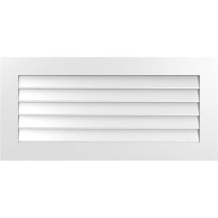 Ekena Millwork Vertical Surface Mount PVC Gable Vent: Non-Functional, w/3-1/2"W x 1"H, Standard Frame, 42"W x 20"H GVPVE42X2001SN
